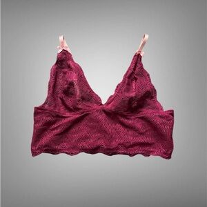 Exposed by magic silk Elegant Lace Bralette in Burgundy
